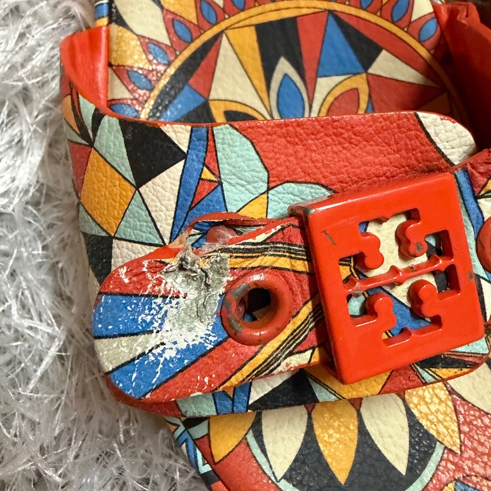 Tory Burch Multicolor Geometric Slide Sandals - Picture 2 of 10